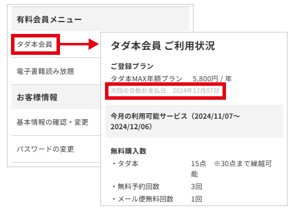 次回の自動お支払い日